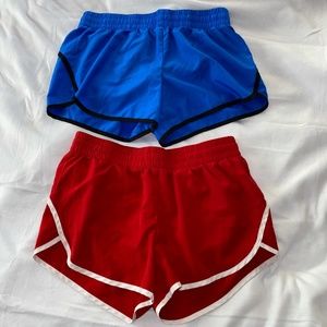 Set of 2!!! Blue and Red Athletic Running Shorts